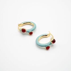 Enamel Hoop Earrings #1727